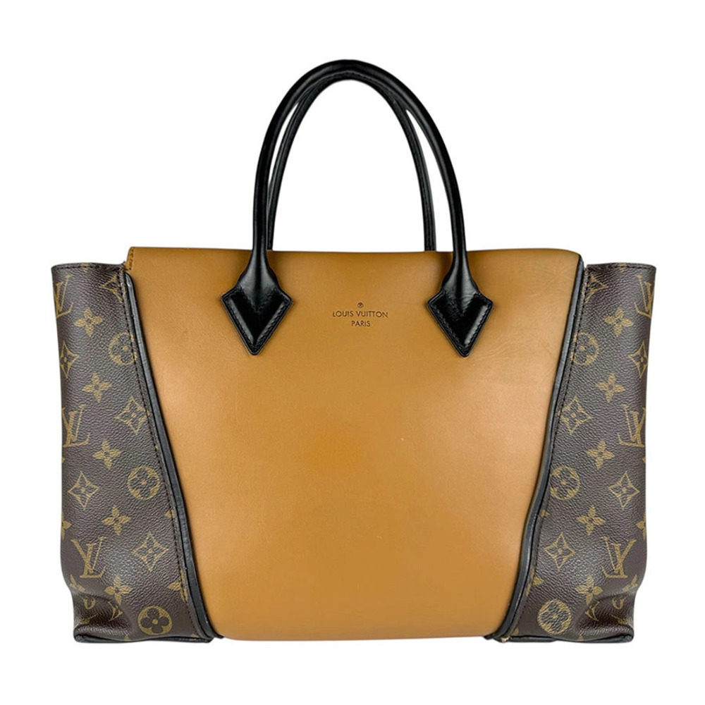 Louis Vuitton Monogram Tote W Handbag Canvas Leather Noisette